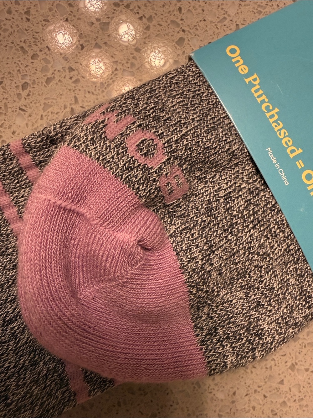 Bombas Midweight Crew Socks with Pink Accents - Large - Picture 4 of 6